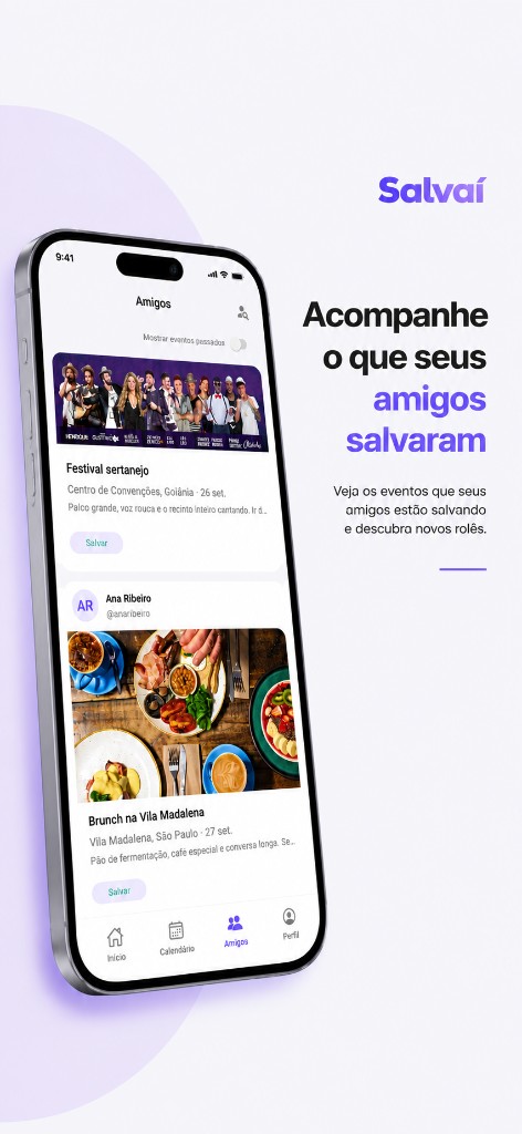 Tela de amigos: acompanhe o que seus amigos salvaram